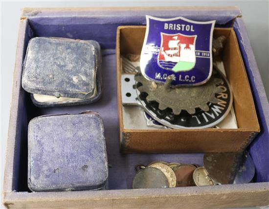 A group of Motorcycle racing medals and ephemera